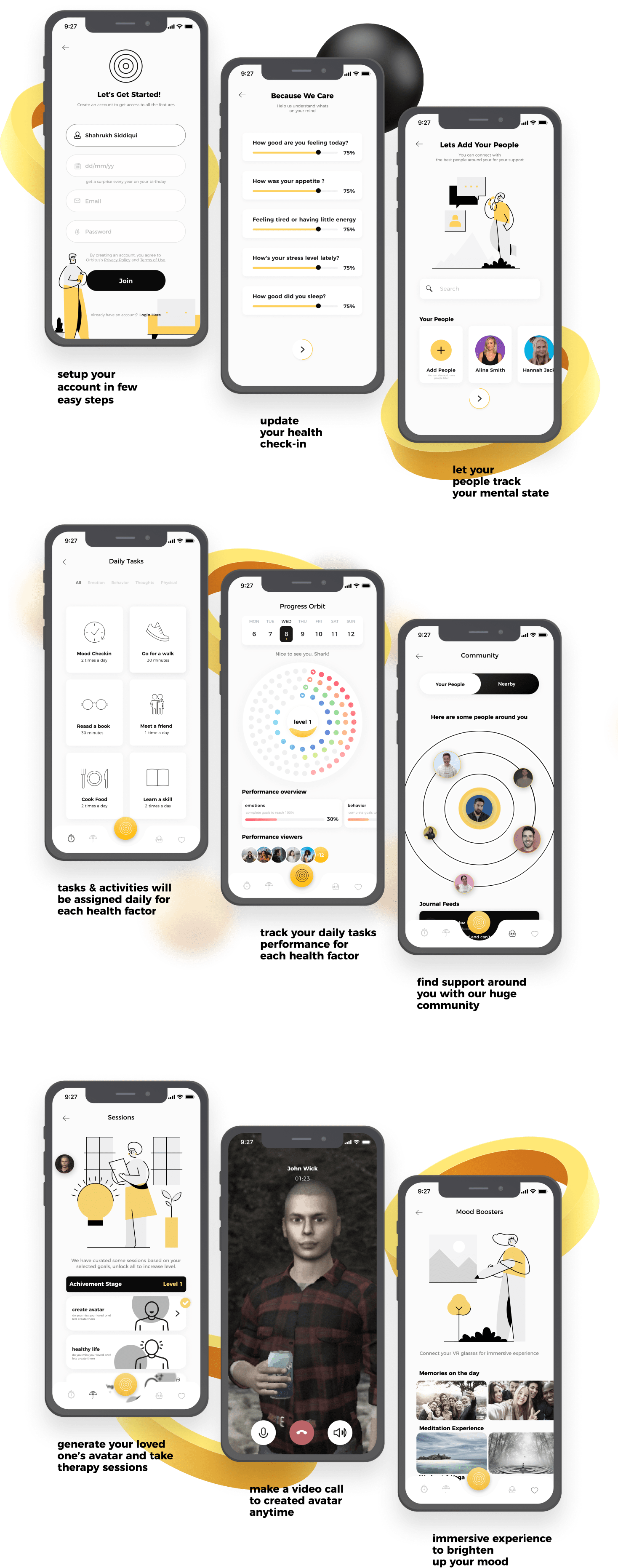 Feature screens